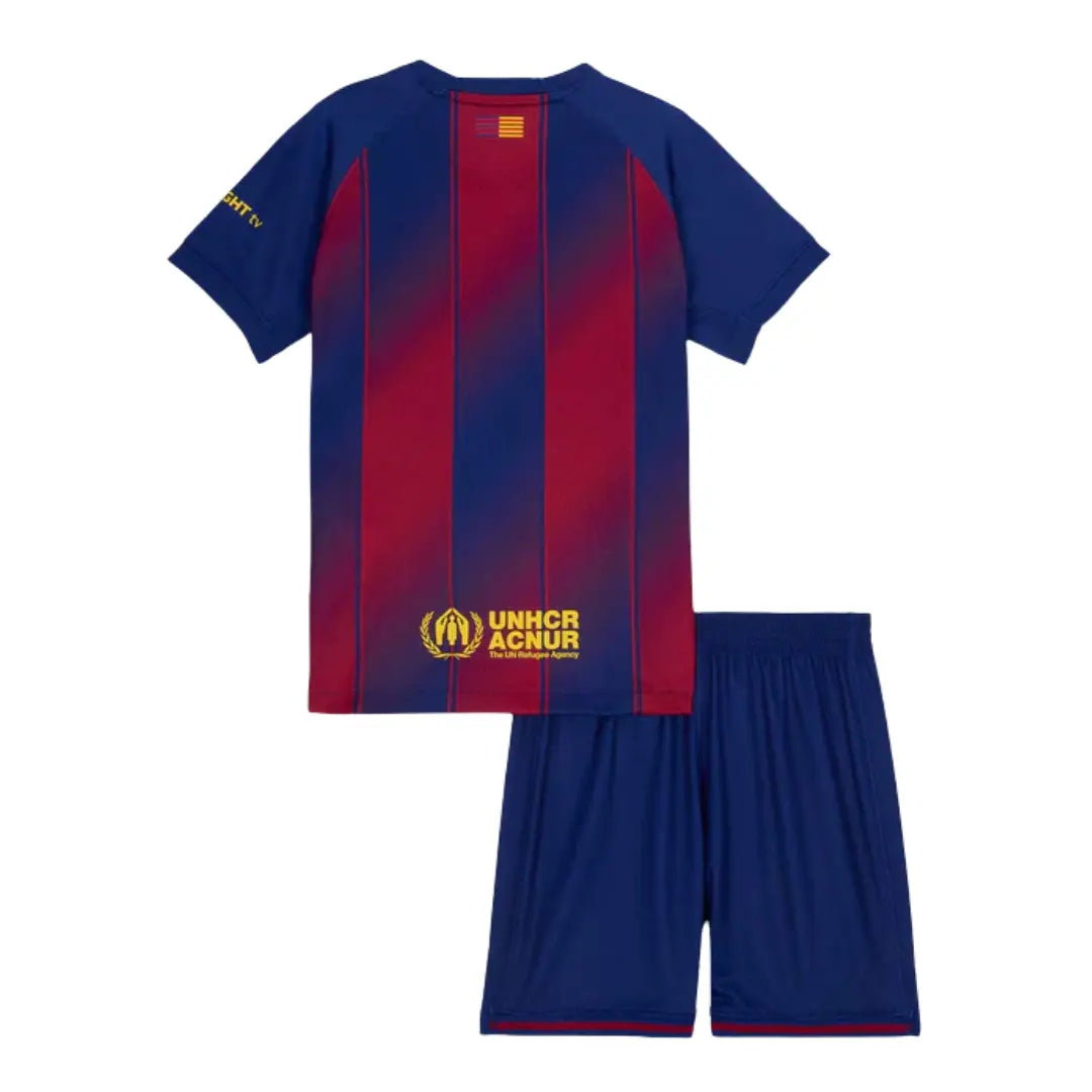 Conjunto Infantil Barcelona 2025/26 Home - Tamanho 32 (14-15 Anos)