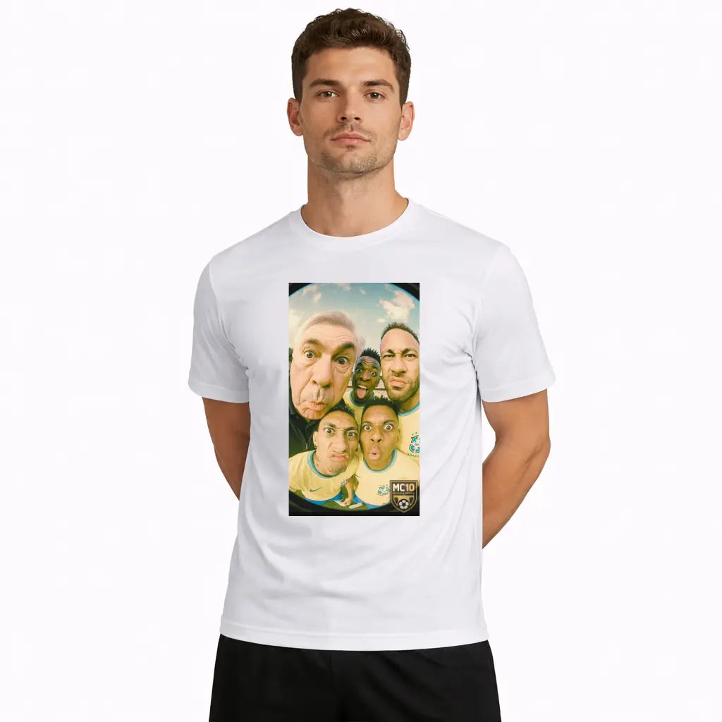 Camiseta MC10 Brasil Olho Mágico Hexa Branca 100% Algodão 30.1