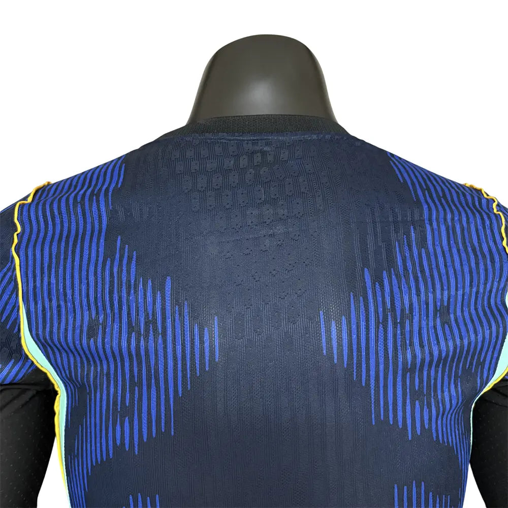 Camisa Brasil 2026 Away Azul - Manga Longa - Versão Jogador