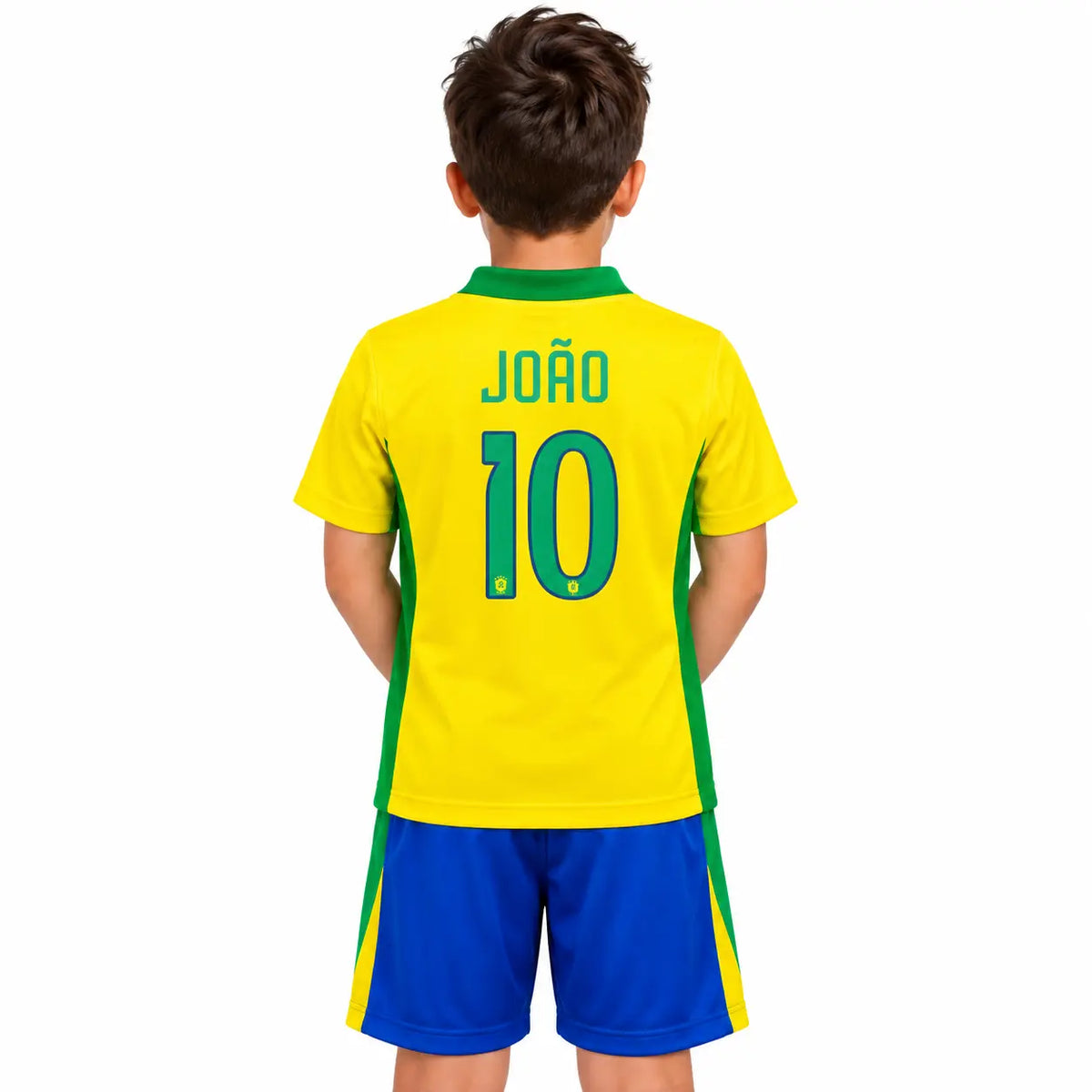 Conjunto Infantil Brasil 2025 Home - #10 JOÃO - Tamanho 28 (12-13 Anos)