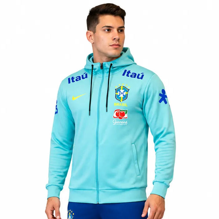 Conjunto Agasalho Brasil 2024/25 Pré-Jogo com Capuz Removível