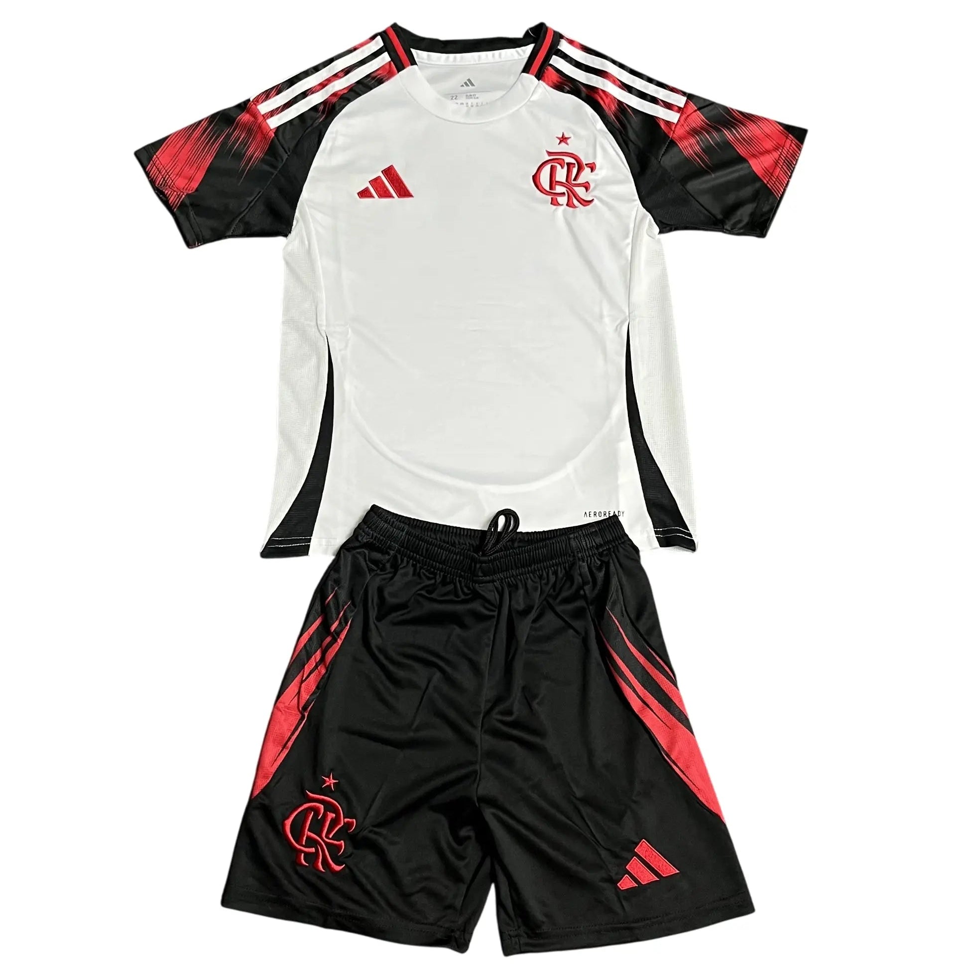 Conjunto Infantil Flamengo 2025 Away Branco - Tamanho 18 (3-4 Anos)