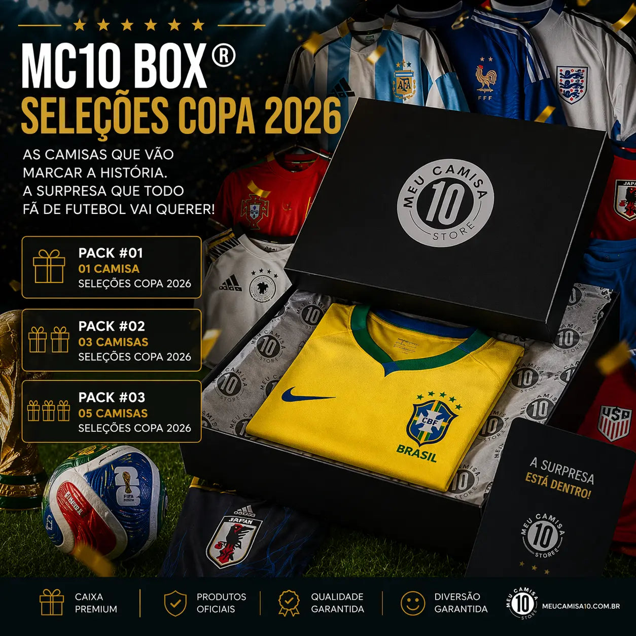 MC10 Box® - Camisas Seleções Copa 2026