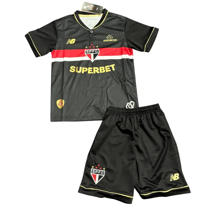 Conjunto Infantil São Paulo 2025 Third Preta