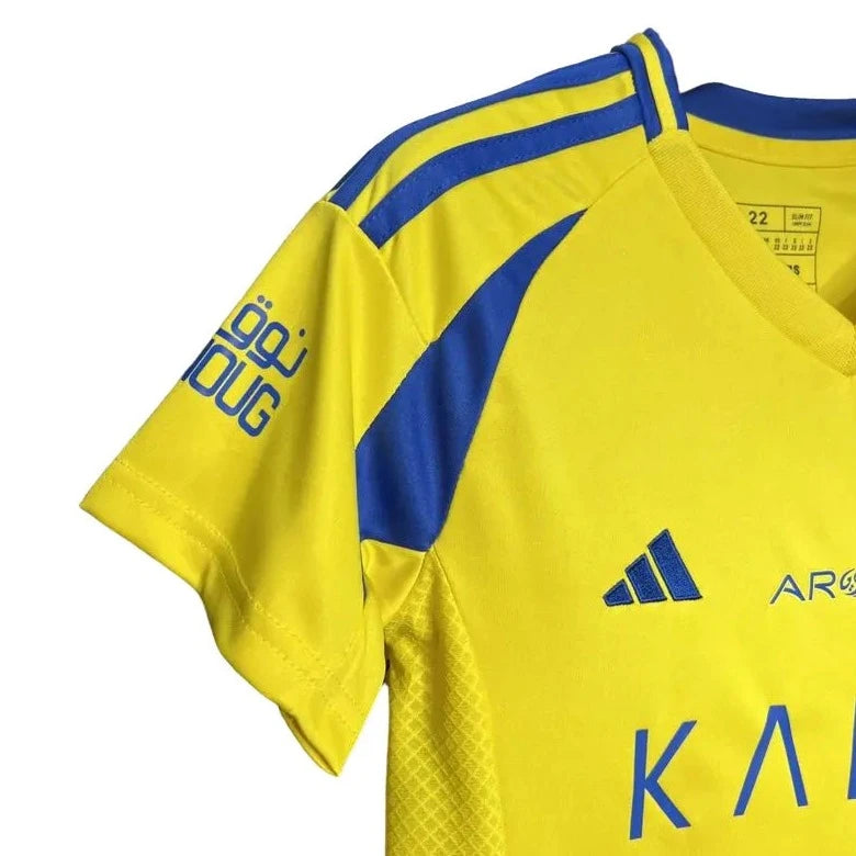 Conjunto Infantil Al-Nassr 2024/25 Home - #7 RONALDO - Tamanho 18 (3-4 Anos)