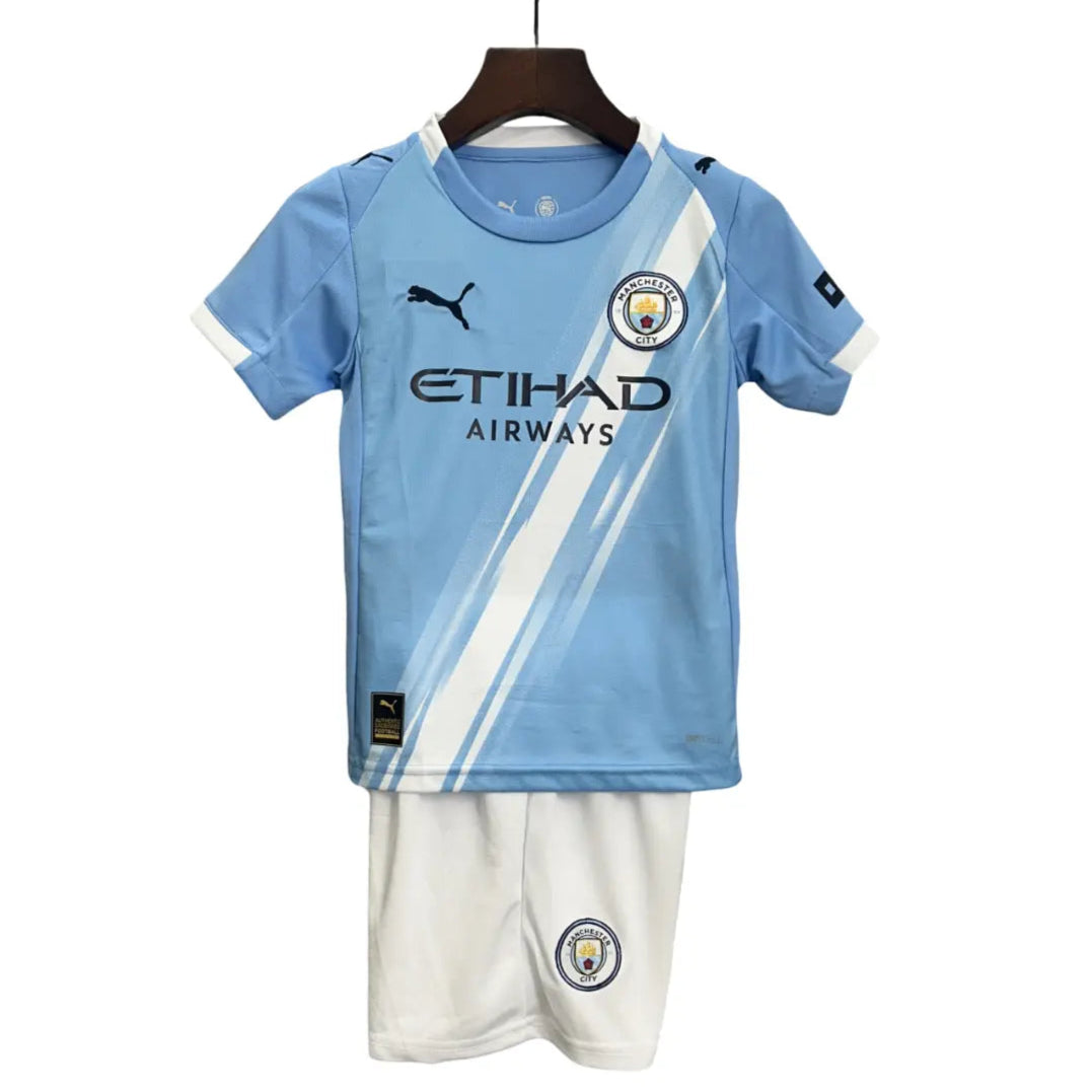 Conjunto Infantil Manchester City 2025/26 Home - Tamanho 26 (11-12 Anos)