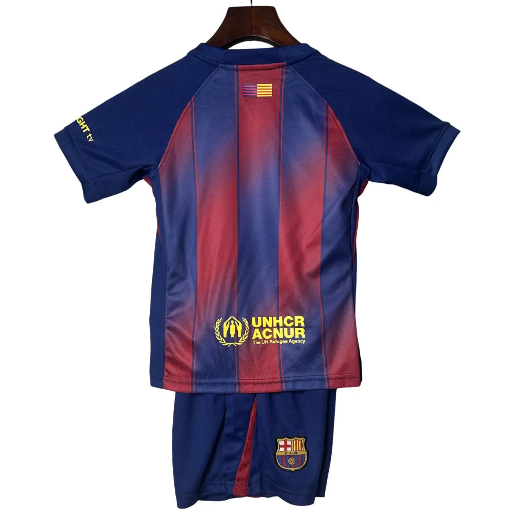 Conjunto Infantil Barcelona 2025/26 Home - Tamanho 30 (13-14 Anos)