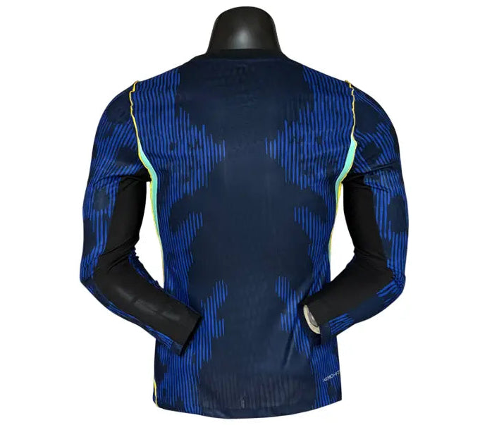 Camisa Brasil 2026 Away Azul - Manga Longa - Versão Jogador