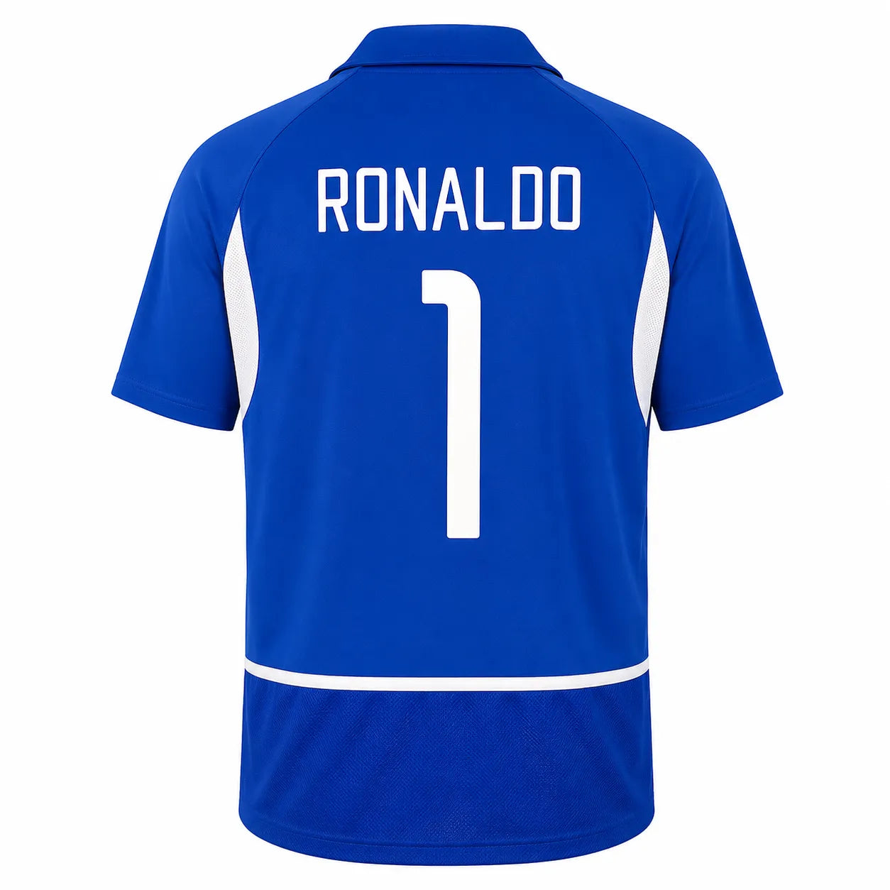 Camisa Brasil 2002 Away Azul - #1 RONALDO - Tamanho G (L)