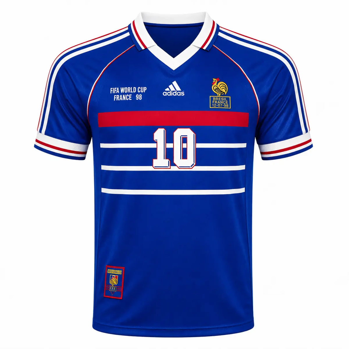 Camisa França 1998 Home #10 ZIDANE - Tamanho G (L)