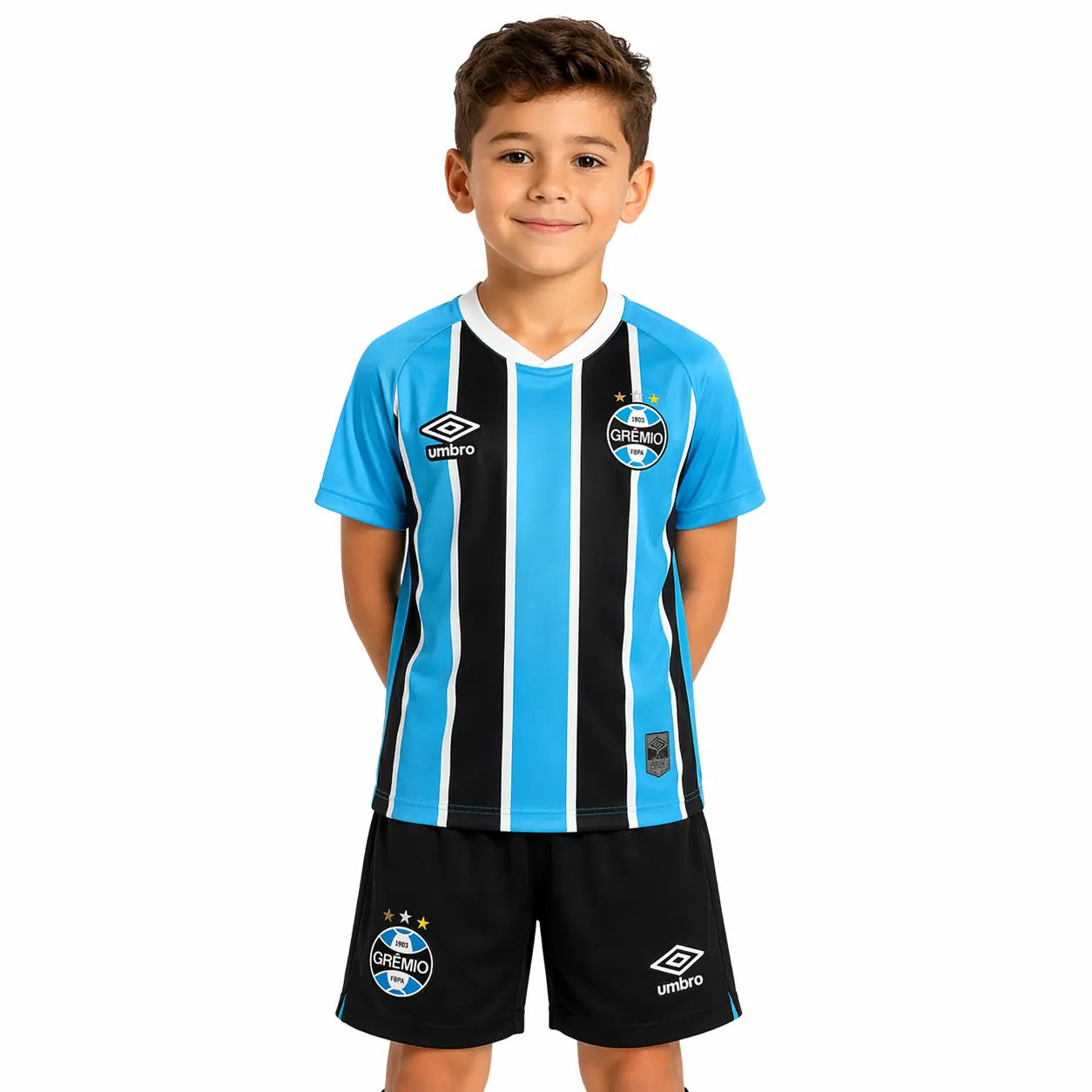 Conjunto Infantil Grêmio 2025 Home - Tamanho 24 (8-9 Anos)