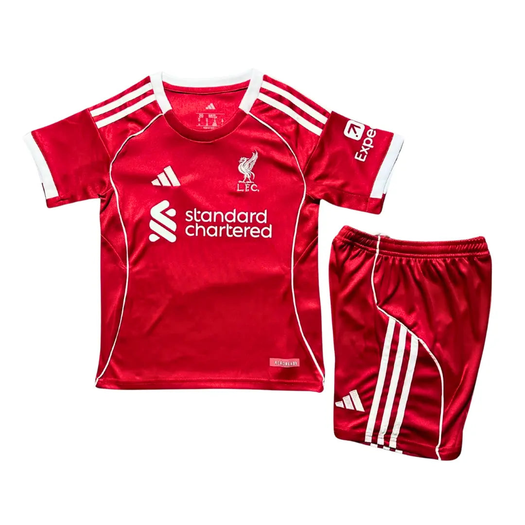 Conjunto Infantil Liverpool 2025/26 Home - Tamanho 28 (12-13 Anos)