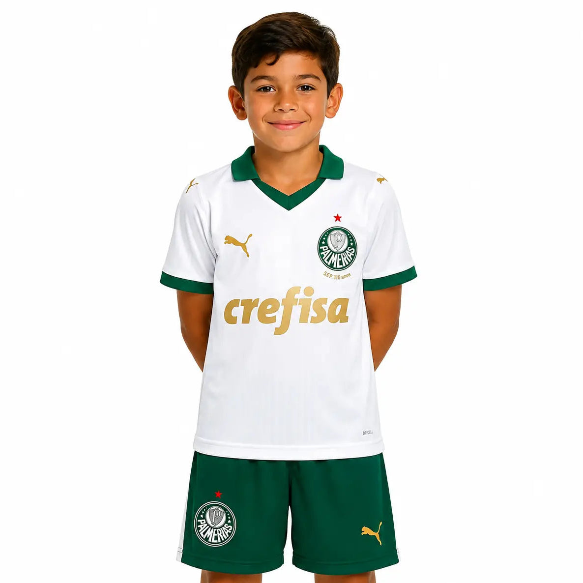 Conjunto Infantil Palmeiras 2024 Away Branco - Tamanho 16 (2-3 Anos)