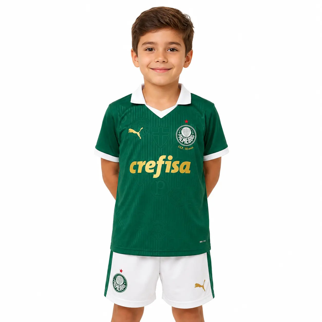 Conjunto Infantil Palmeiras 2024 Home Verde - Tamanho 18 (3-4 Anos)