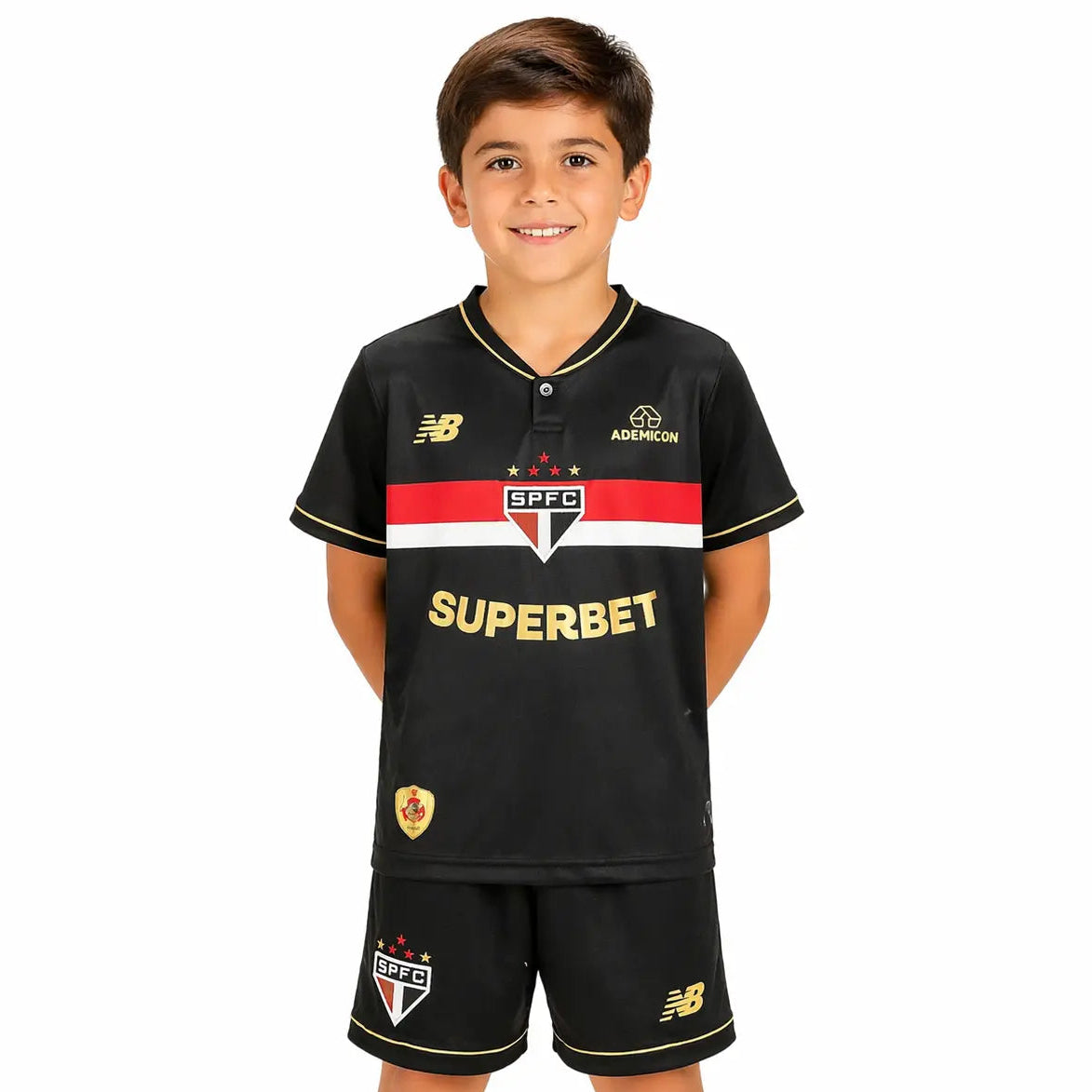 Conjunto Infantil São Paulo 2025 Third Preta