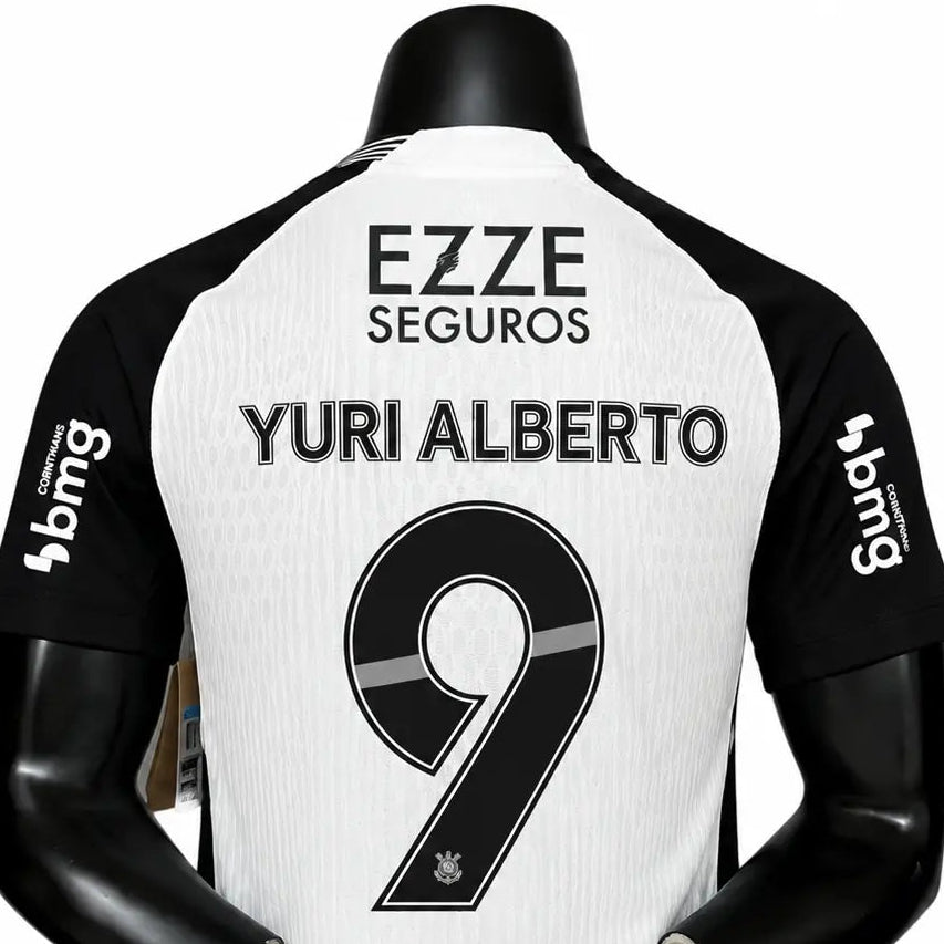 Camisa TIMÃO 2025 Home - Com Patrocínio - Versão Jogador - #9 YURI ALBERTO - Tamanho GG (XL)