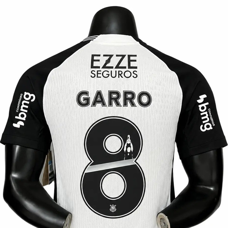 Camisa TIMÃO 2025 Home - Com Patrocínio - Versão Jogador - #8 GARRO - Tamanho GG (XL)